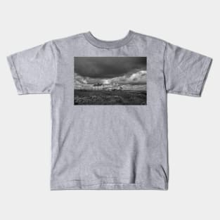 Rocky Island, Seaton Sluice - Monochrome Kids T-Shirt